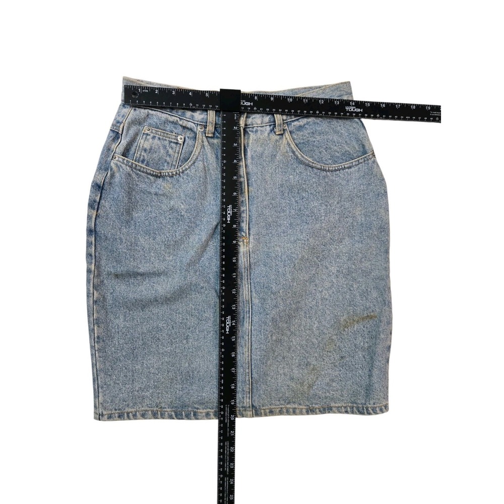 Vintage Emporio Gitano Denim Skirt High Waisted Acid Wash Blue Mini Size... - Picture 3 of 6